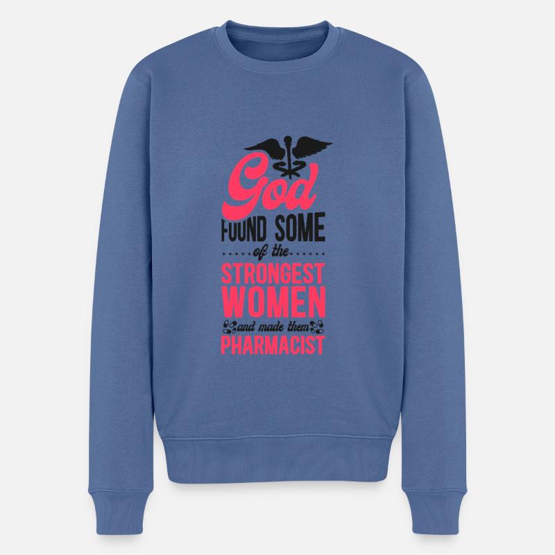 Technicien en pharmacie - Pull Premium bio Homme - bleu pigeon