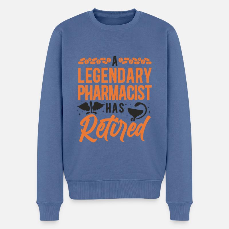 Technicien en pharmacie - Pull Premium bio Homme - bleu pigeon