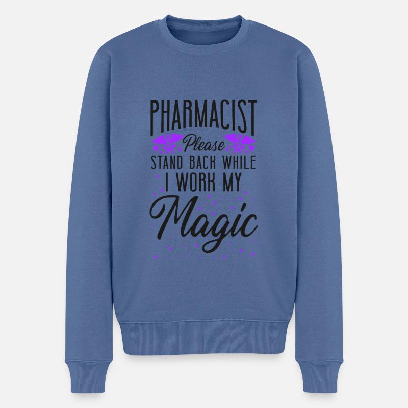 Pharmacy Tech Technician - Men's Premium Organic Jumper - stone blue