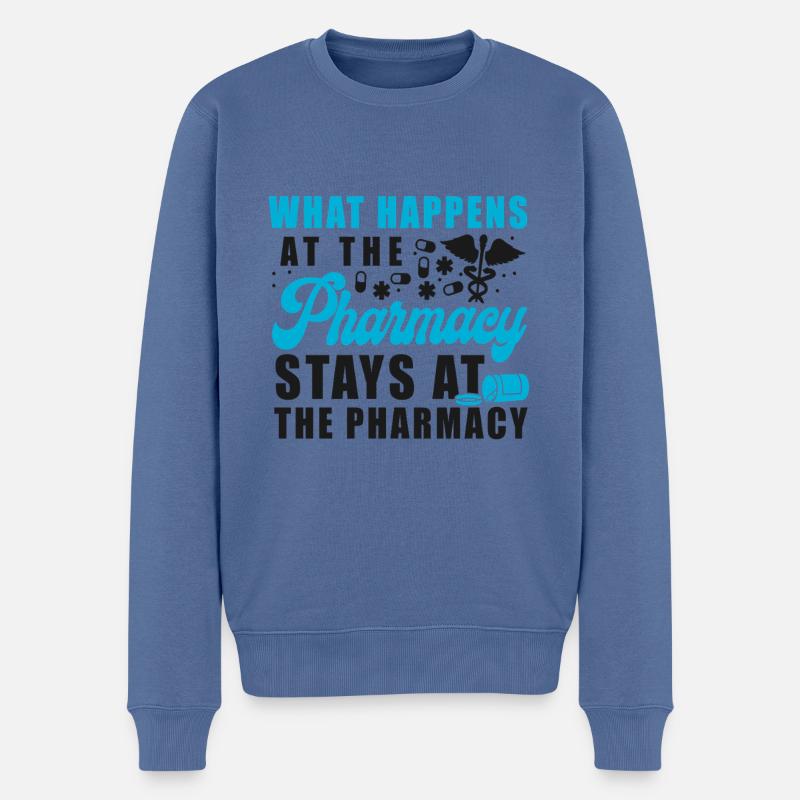 Pharmacy Tech Technician - Men's Premium Organic Jumper - stone blue