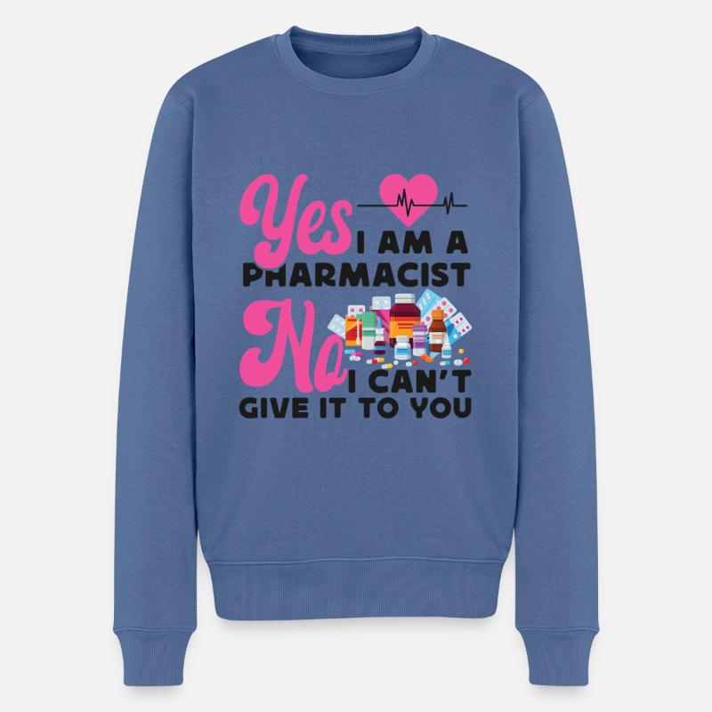 Technicien en pharmacie - Pull Premium bio Homme - bleu pigeon