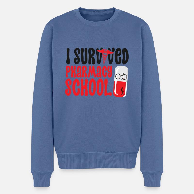 Technicien en pharmacie - Pull Premium bio Homme - bleu pigeon