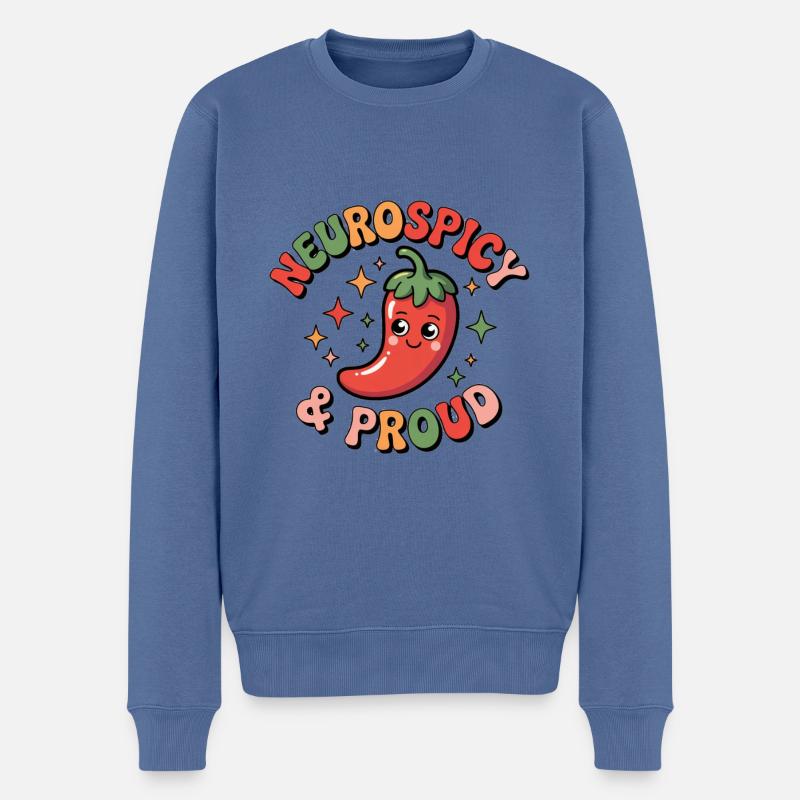 Neurospicy Neurodivergent ADHS Autismus - Männer Premium Bio Pullover - Taubenblau