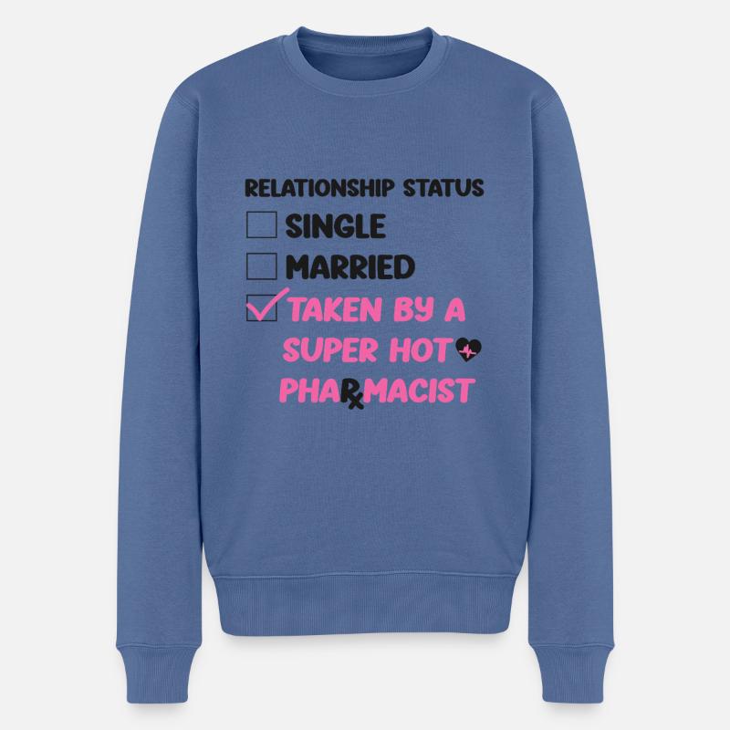Technicien en pharmacie - Pull Premium bio Homme - bleu pigeon