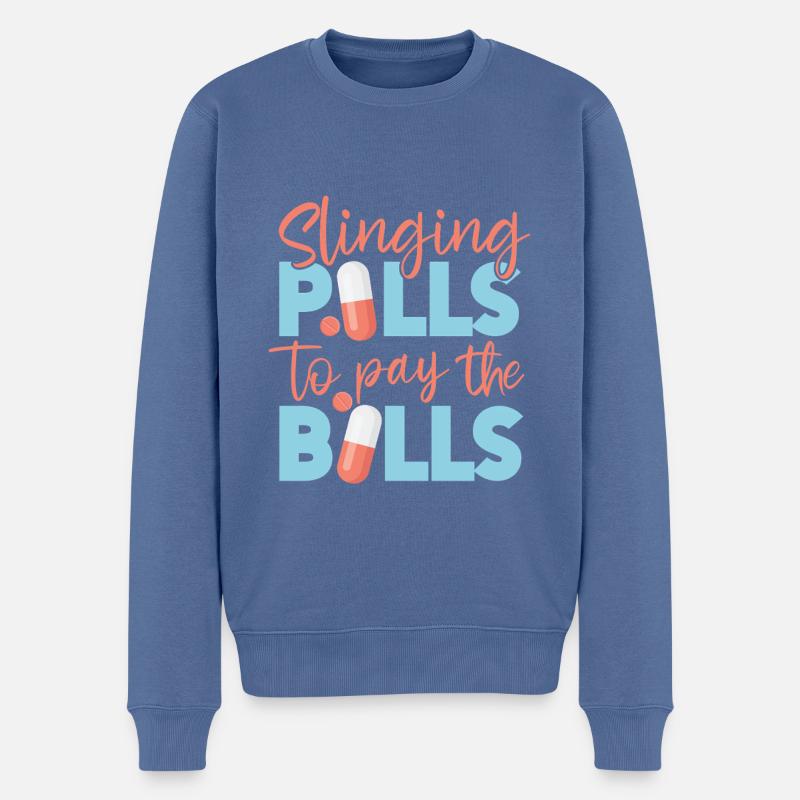 Pharmacy Tech Technician - Männer Premium Bio Pullover - Taubenblau