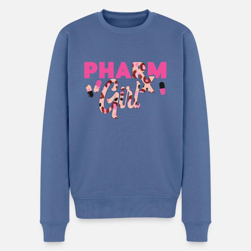 Technicien en pharmacie - Pull Premium bio Homme - bleu pigeon