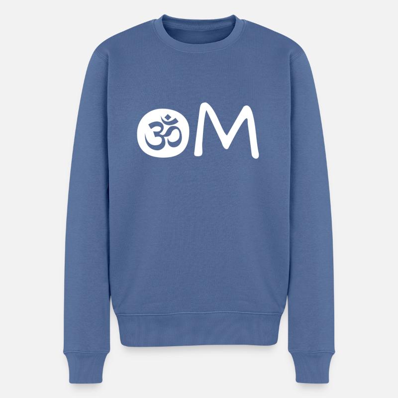 Om Chakra Yoga Namaste - Männer Premium Bio Pullover - Taubenblau