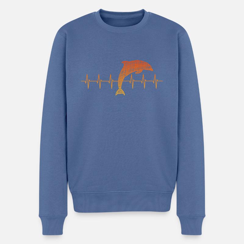Dolphin, Rettet die Wale, Delfin - Männer Premium Bio Pullover - Taubenblau