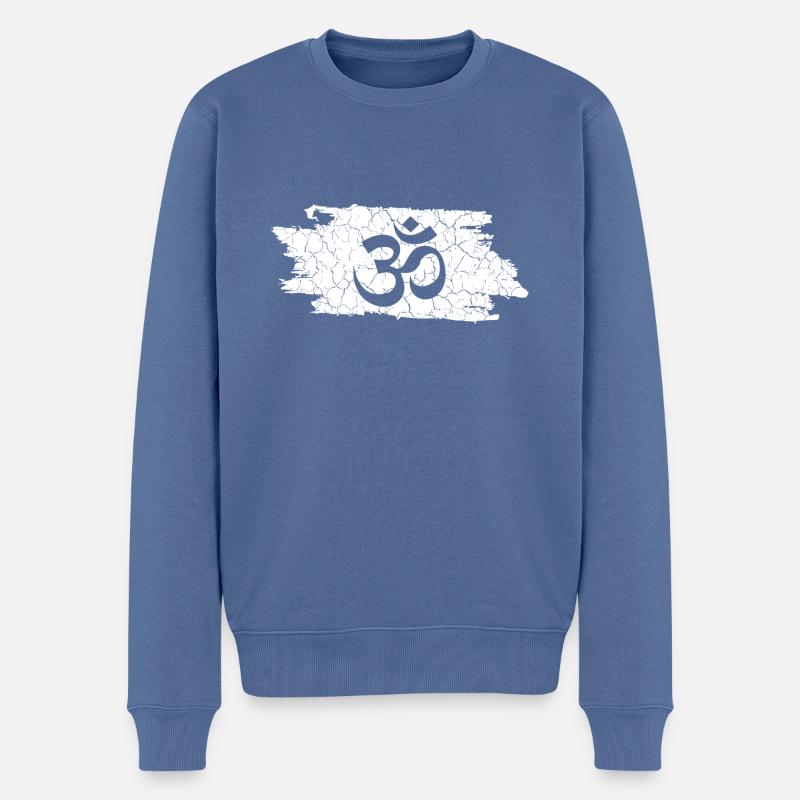 Om - Männer Premium Bio Pullover - Taubenblau