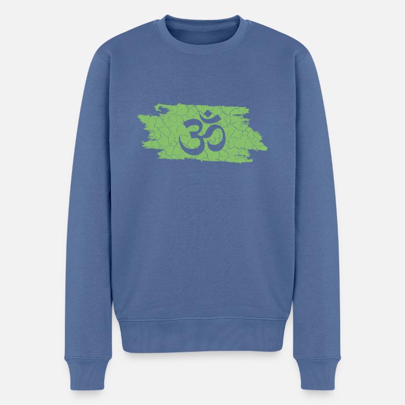 Om - Männer Premium Bio Pullover - Taubenblau