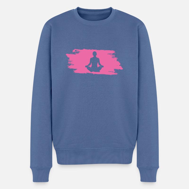 Yoga - Männer Premium Bio Pullover - Taubenblau