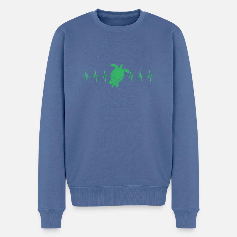 Turtle Schildkröte - Männer Premium Bio Pullover - Taubenblau