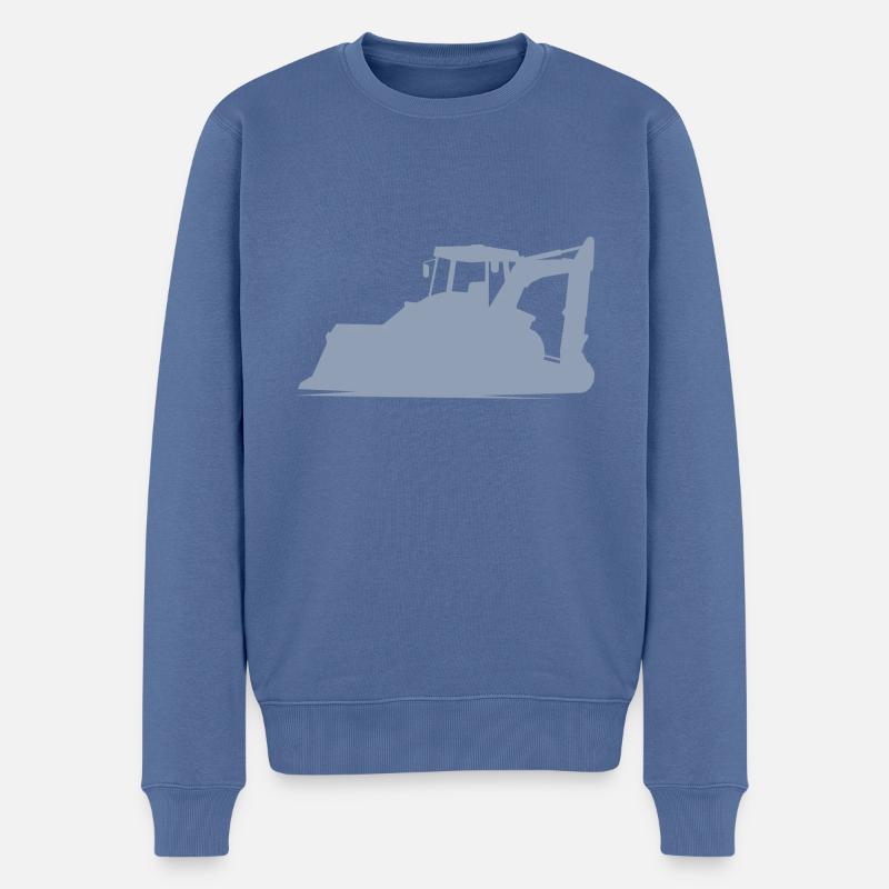 Baggerfahrer und Baugeräteführer Silhouette – - Männer Premium Bio Pullover - Taubenblau