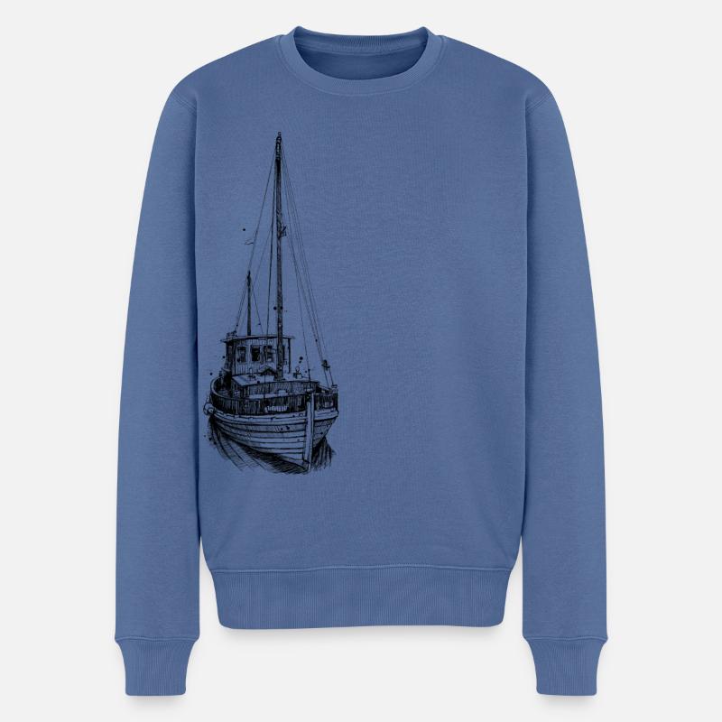 Ancienne illustration de coupe - Pull Premium bio Homme - bleu pigeon