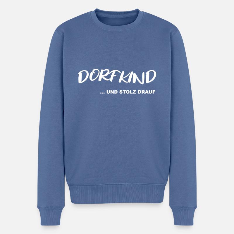 DORFKIND und stolz drauf - Männer Premium Bio Pullover - Taubenblau