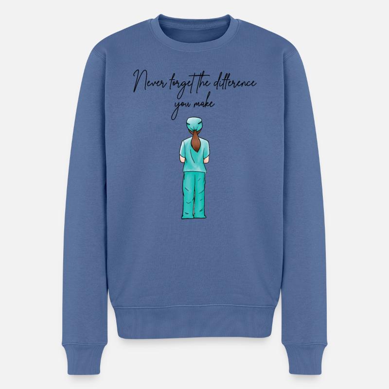 Citation d’appréciation de l’infirmière - Pull Premium bio Homme - bleu pigeon