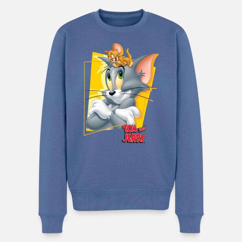 Tom et Jerry Portrait - Pull Premium bio Homme - bleu pigeon