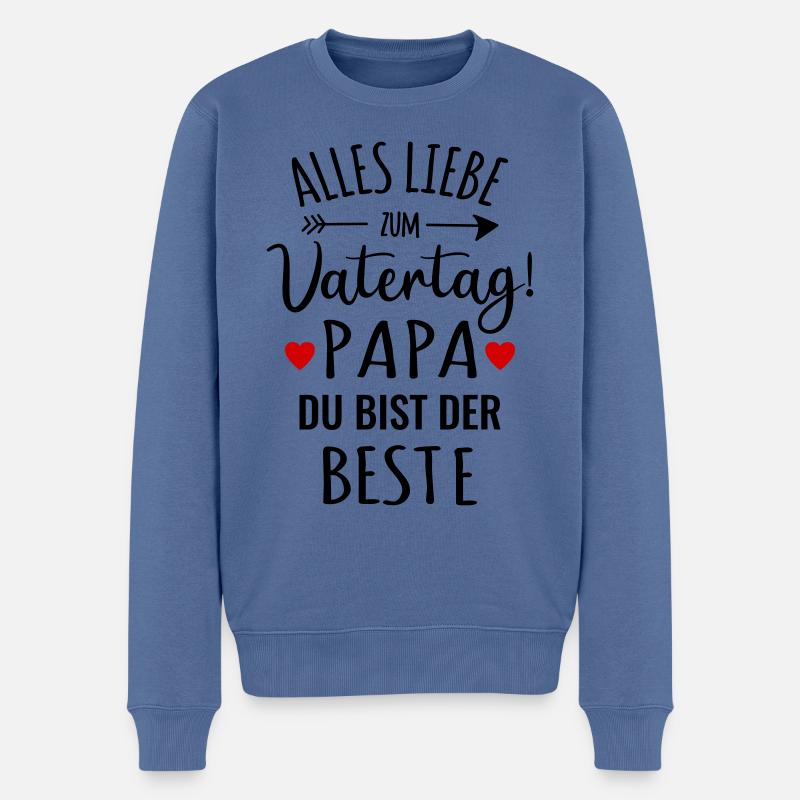 Vatertag bester Papa Vater gratulieren Glückwunsch - Männer Premium Bio Pullover - Taubenblau