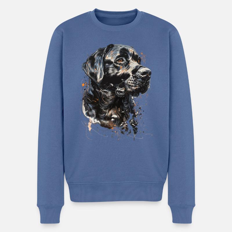 Chien Labrador Hund - Pull Premium bio Homme - bleu pigeon