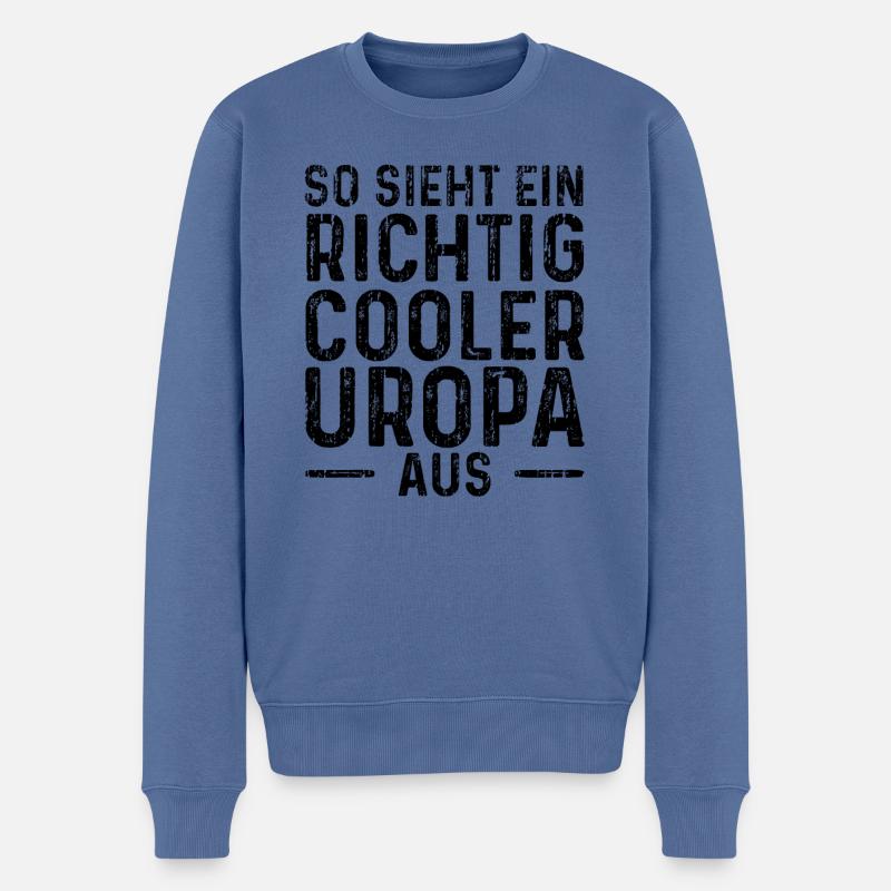 So Sieht Ein Richtig Cooler Uropa Aus - Männer Premium Bio Pullover - Taubenblau
