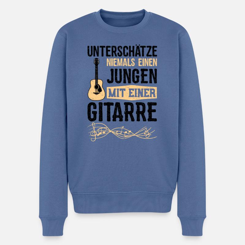 Unterschätze Niemals Einen Jungen Mit Einer - Männer Premium Bio Pullover - Taubenblau