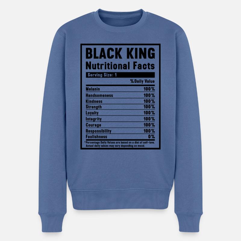 Black King - Männer Premium Bio Pullover - Taubenblau