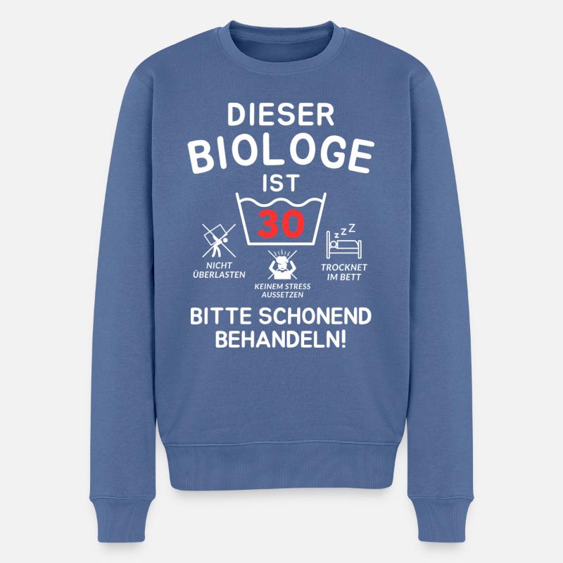 Dieser Biologe ist 30. Schonend behandeln - Männer Premium Bio Pullover - Taubenblau