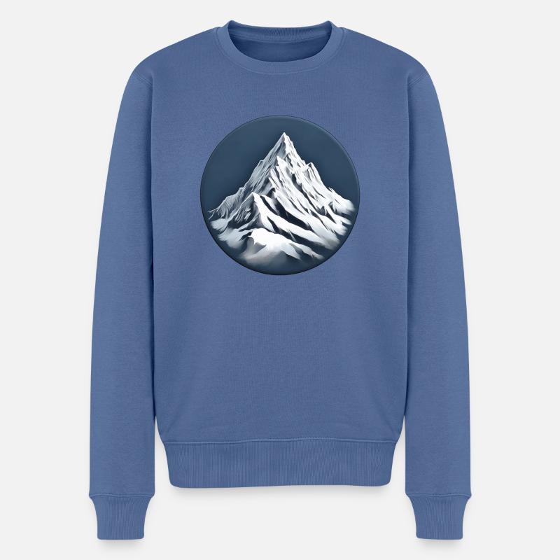 Das Matterhorn der Schweizer Alpen, das Wahrzeichen der Berge - Männer Premium Bio Pullover - Taubenblau