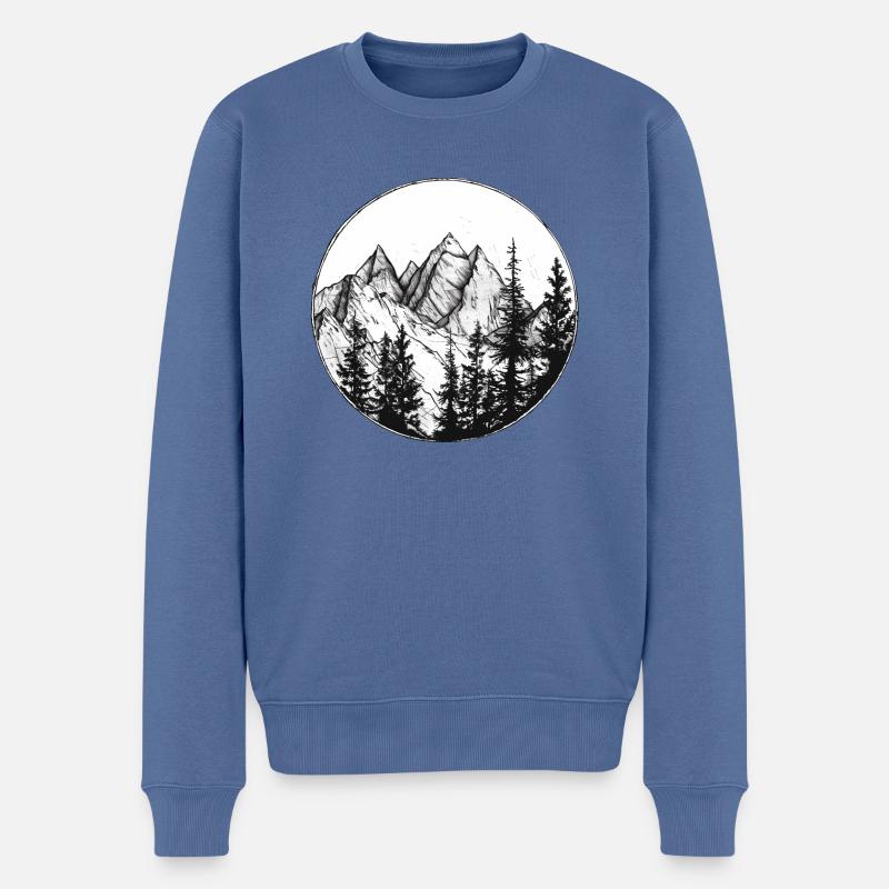 Wanderer, Kletterer, Klettern, Wandern - Männer Premium Bio Pullover - Taubenblau