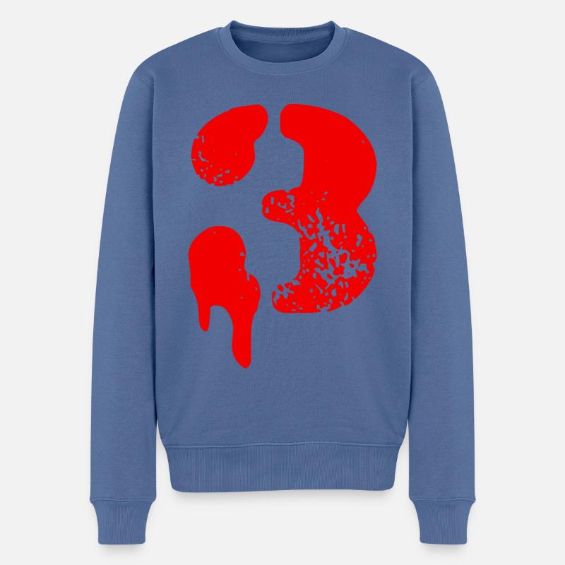 3 Zahl Symbol - Männer Premium Bio Pullover - Taubenblau