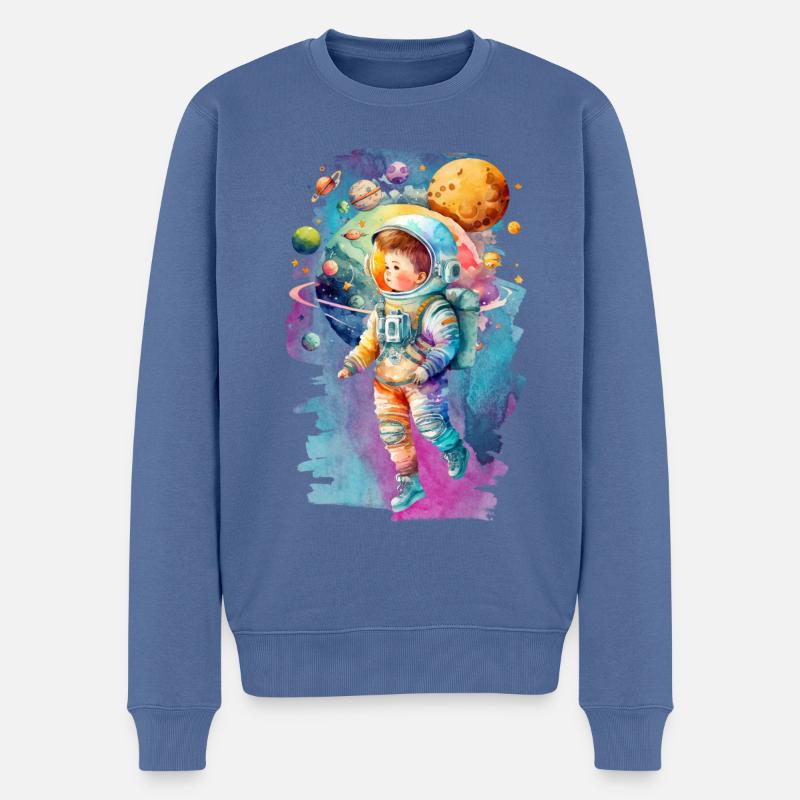 Astrokid - Männer Premium Bio Pullover - Taubenblau