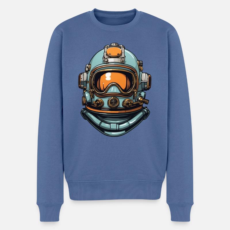 Jetpilot Helm - Männer Premium Bio Pullover - Taubenblau