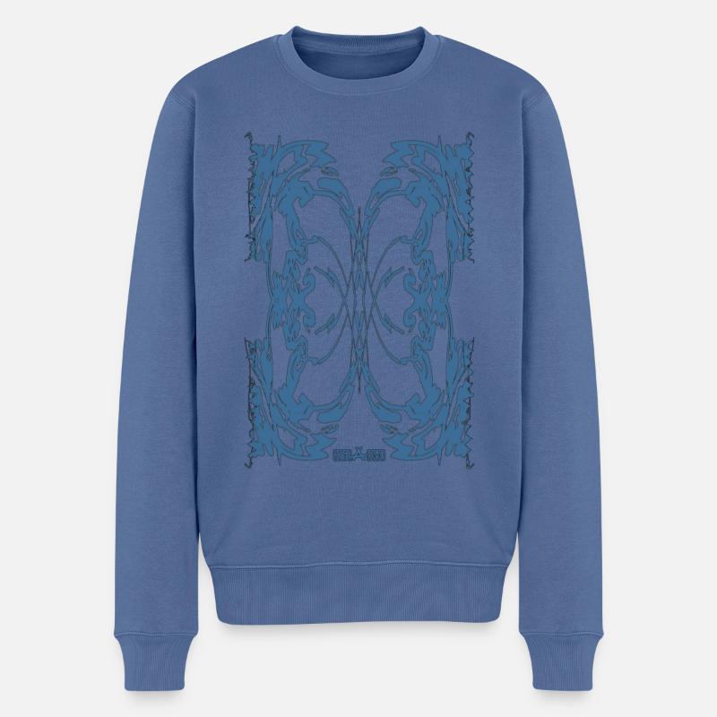 Abstract No. 74 - Männer Premium Bio Pullover - Taubenblau