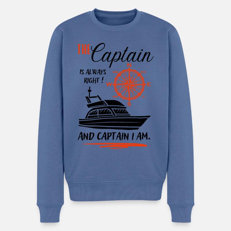 Kapitän Geschenk / The Captain is always right ... - Männer Premium Bio Pullover - Taubenblau