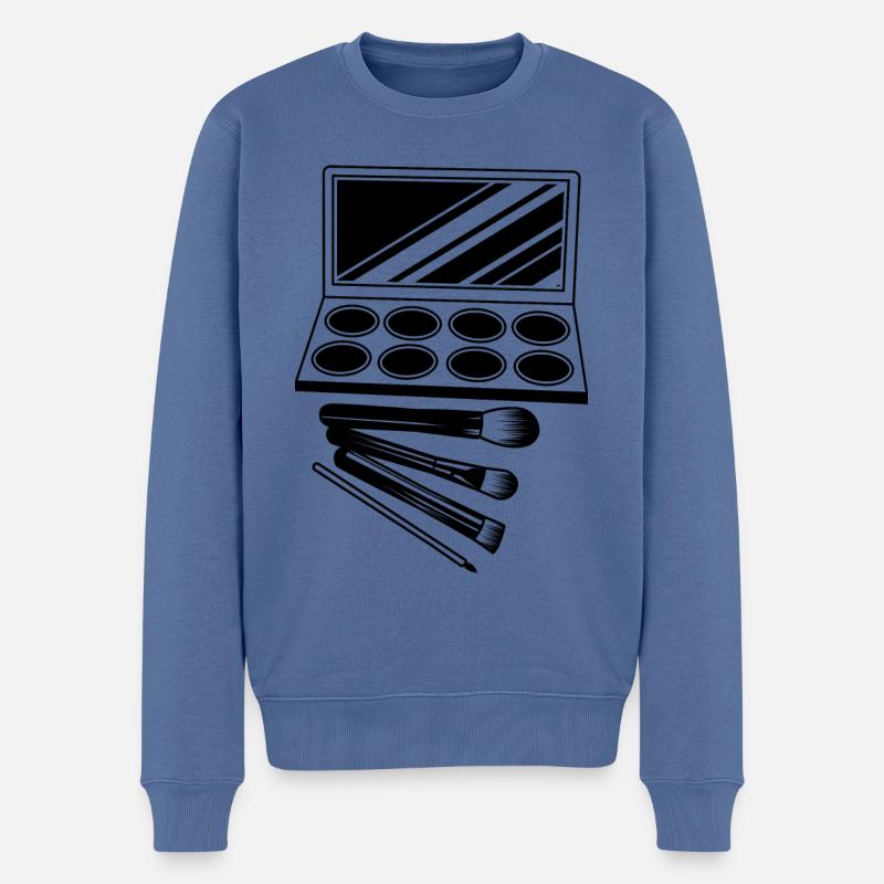 Pinceau Brushes Symbole Maquillage - Pull Premium bio Homme - bleu pigeon