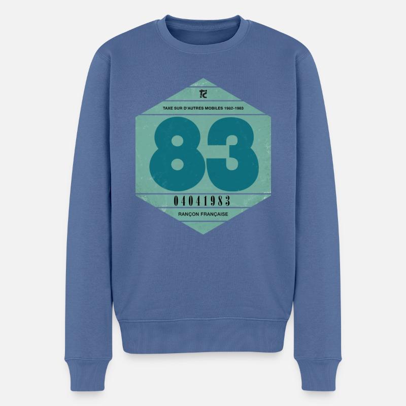 Vignette automobile 1983 - Pull Premium bio Homme - bleu pigeon