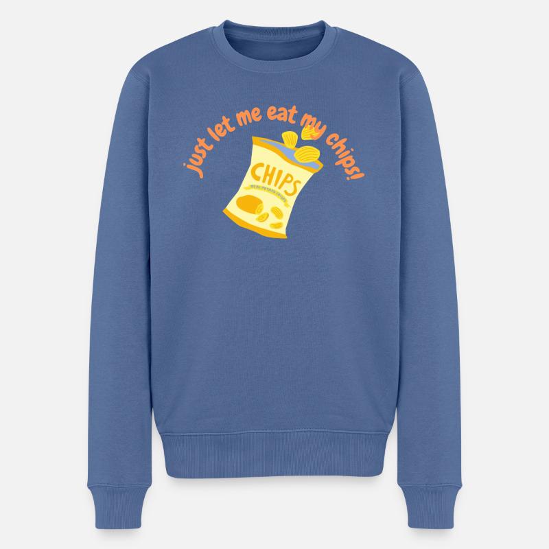 Chips! - Männer Premium Bio Pullover - Taubenblau