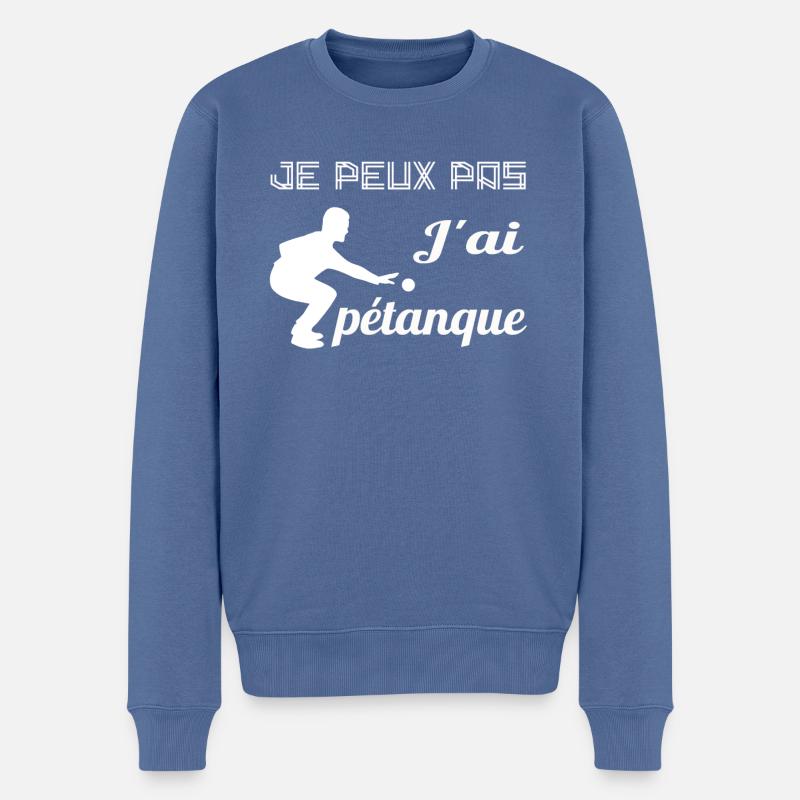 je peux pas j'ai pétanque - Pull Premium bio Homme - bleu pigeon