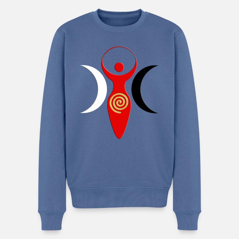 Triune Wicca Déesse de la Terre Mère 1 - Pull Premium bio Homme - bleu pigeon