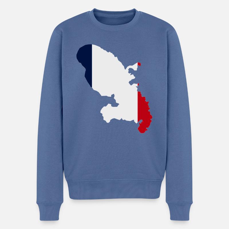 Carte de la Martinique - Pull Premium bio Homme - bleu pigeon