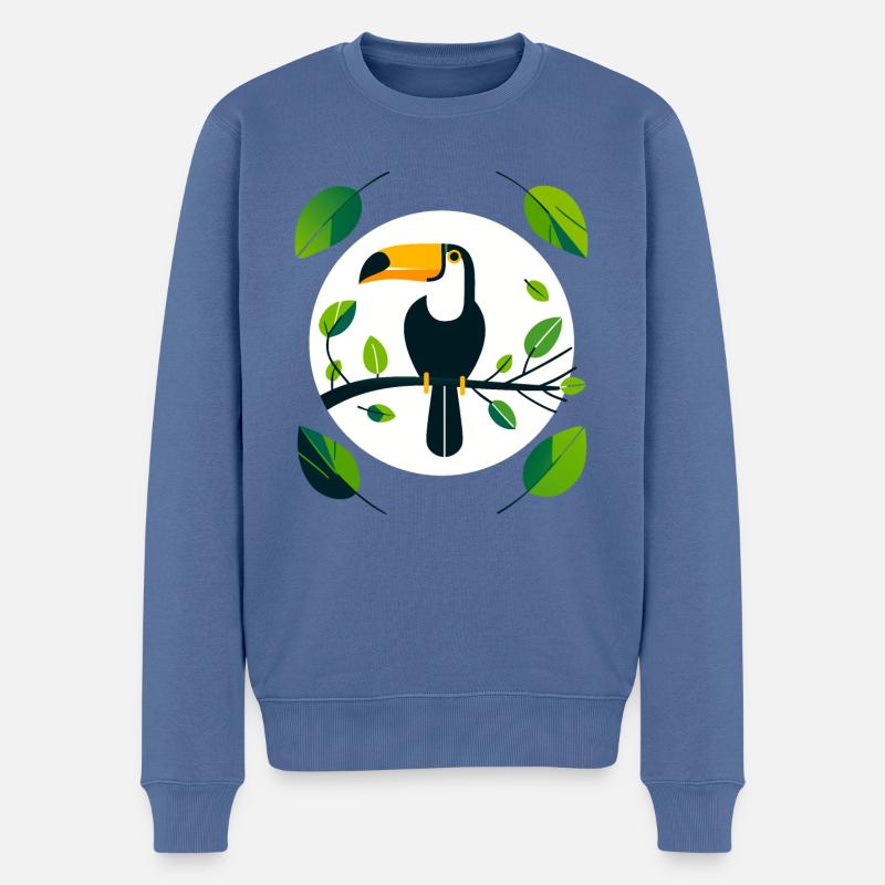Tukan - Männer Premium Bio Pullover - Taubenblau