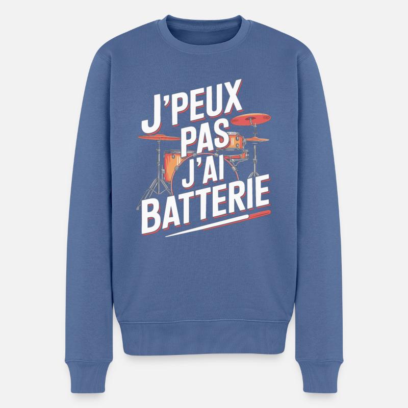 J'peux pas j'ai batterie - Pull Premium bio Homme - bleu pigeon
