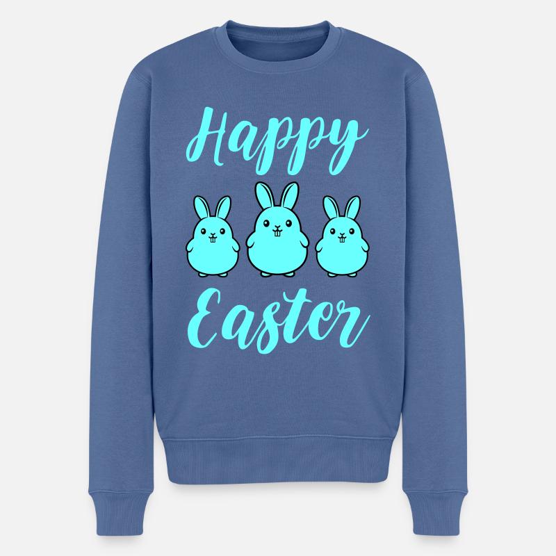 Joyeux lapins de Pâques - Pull Premium bio Homme - bleu pigeon
