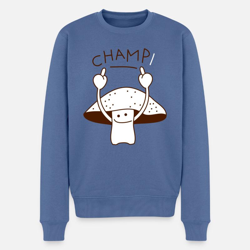 champi - Pull Premium bio Homme - bleu pigeon
