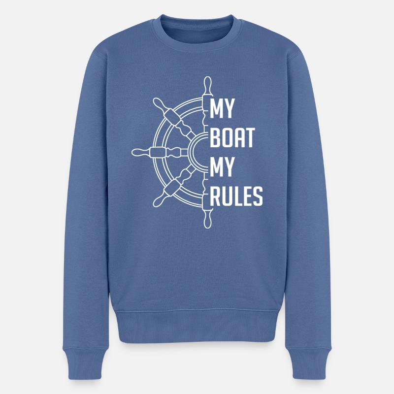 Mon bateau mes règles - Pull Premium bio Homme - bleu pigeon