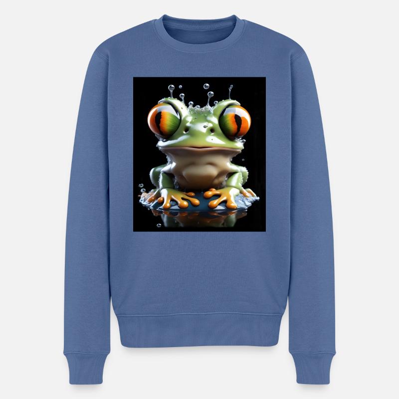 Grenouille #1 - Pull Premium bio Homme - bleu pigeon