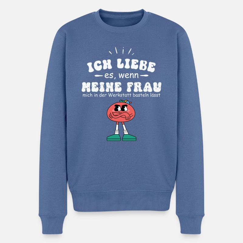 Retro lustige geschenke für ehemänner - Männer Premium Bio Pullover - Taubenblau