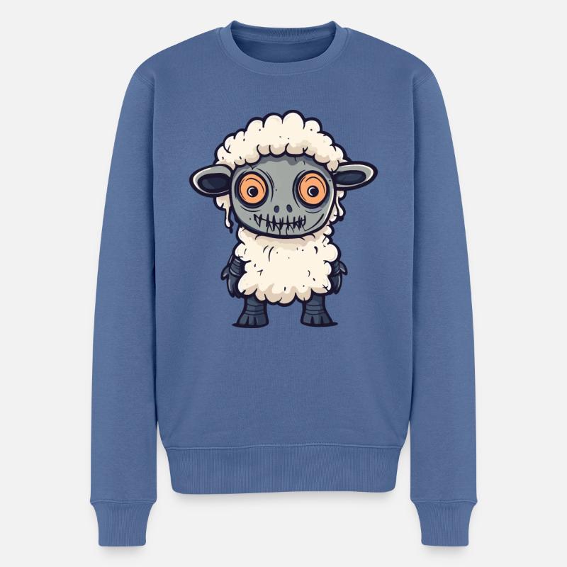 Mouton Halloween Zombie - Pull Premium bio Homme - bleu pigeon