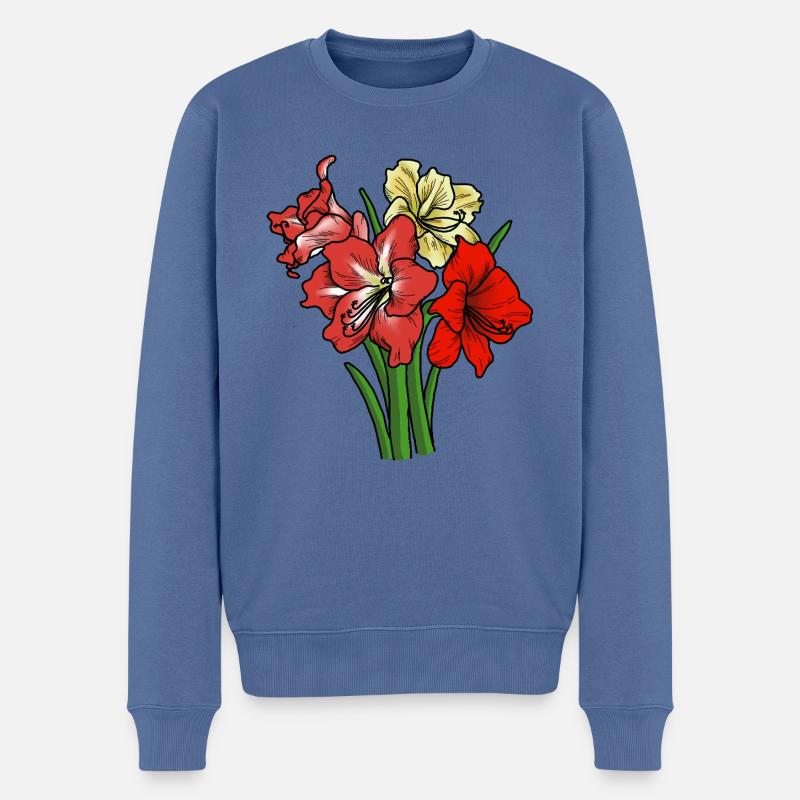 Amaryllis - Pull Premium bio Homme - bleu pigeon