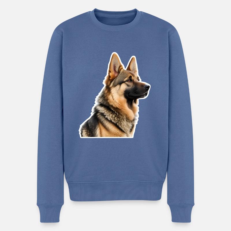 Schäferhund - Männer Premium Bio Pullover - Taubenblau
